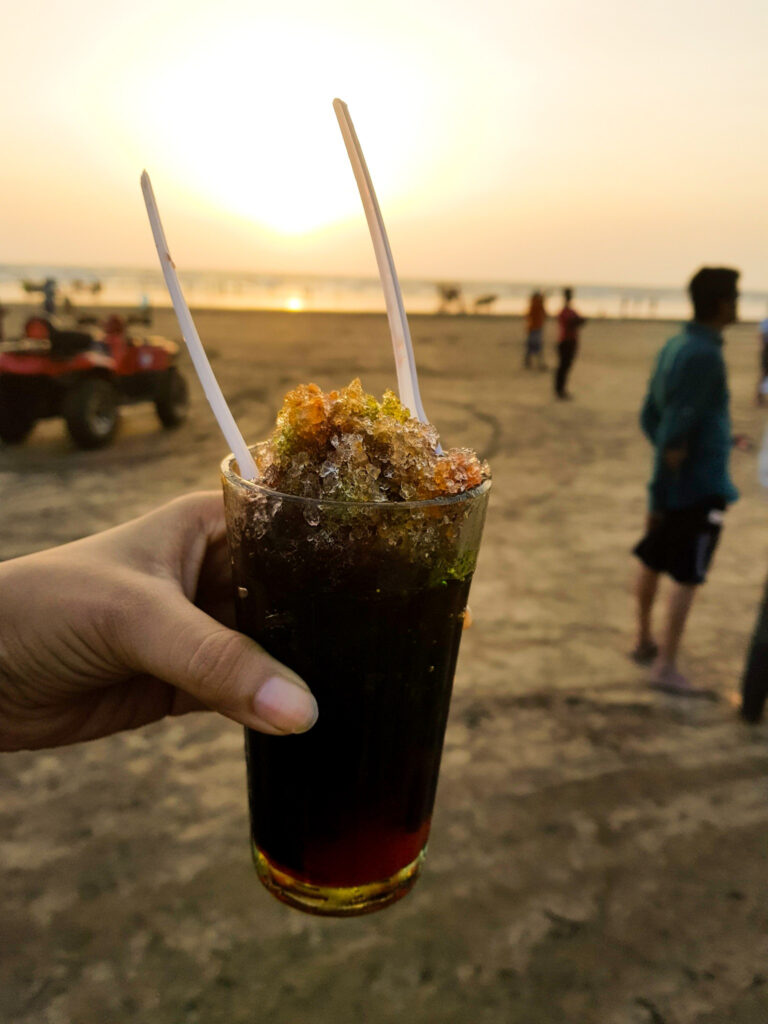 Vendor selling ice gola -  Diveagar Beach